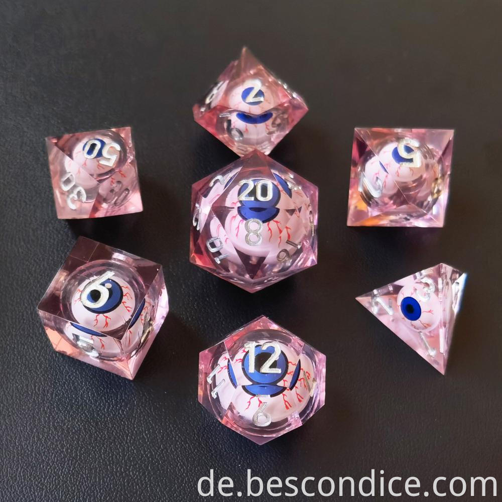 Dragon Eye Liquid Core Sharp Edge Handmade Dice Set 5